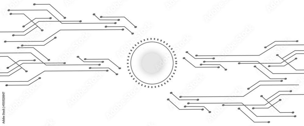 Poster vector abstract technology on white futuristic technology and digital connection lines.