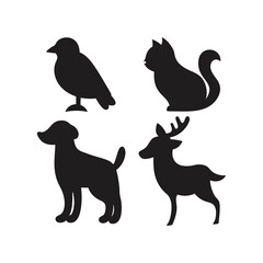 Premium Animal Silhouette Vector Pack | Wildlife and Pet Collection 