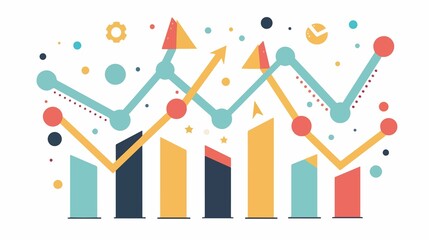 Fototapeta premium Upward Trending Graph Background Image for Marketing Presentations