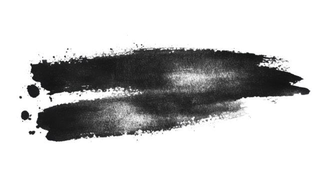Black paint stroke, transparent background