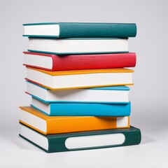 colourful books stacked on top of each other
