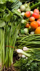 Fresh vegetables for cooking. Vegetables contain dietary fiber that helps cleanse the intestines.