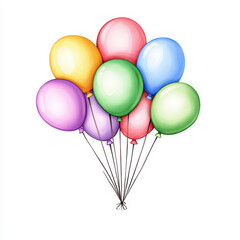 Obraz premium Colorful balloons in various shades create festive atmosphere, perfect for celebrations