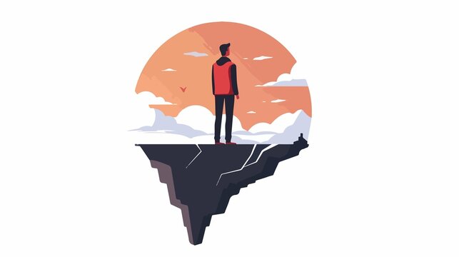 Flat vector illustration: Breaking all doubts, isolated on white background