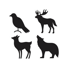 Premium Animal Silhouette Vector Pack | Wildlife and Pet Collection 