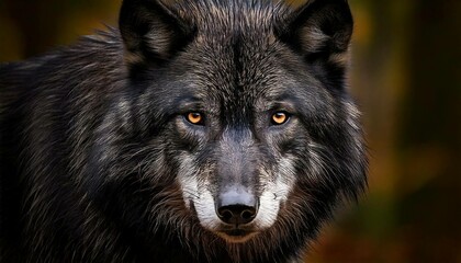 Fototapeta premium Angry black wolf created with Generative AI 