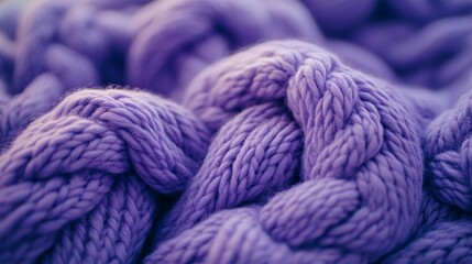 Thick Purple Yarn Creates A Soft Textured Background
