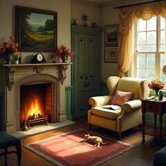 fireplace in room