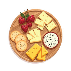 Cheese dices and slices vector illustration