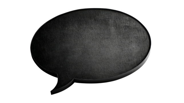 black speech bubble, transparent background
