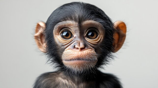 a close up of a monkey photo isolated on a white background monkey