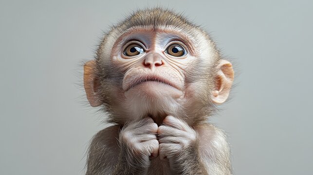 a close up of a monkey photo isolated on a white background monkey