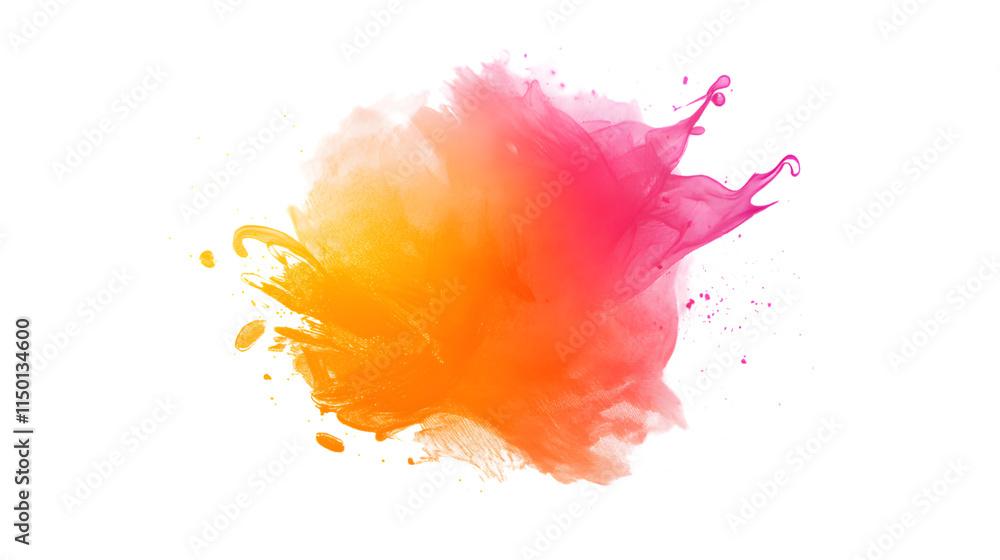 Poster abstract round gradient blob featuring smooth transitions of orange and pink isolated on white backg