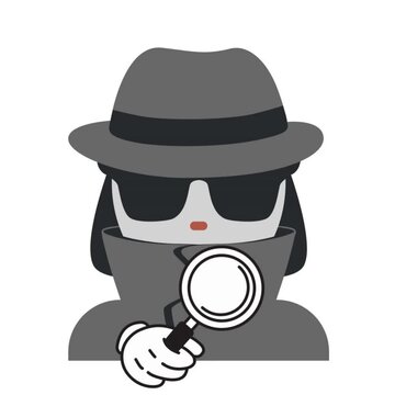2d, animation, detective with magnifying glass, spy, sheriff, police