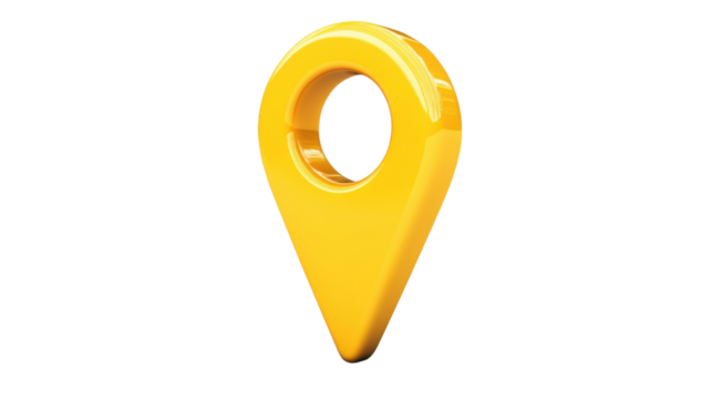 Purple location pin, transparent background