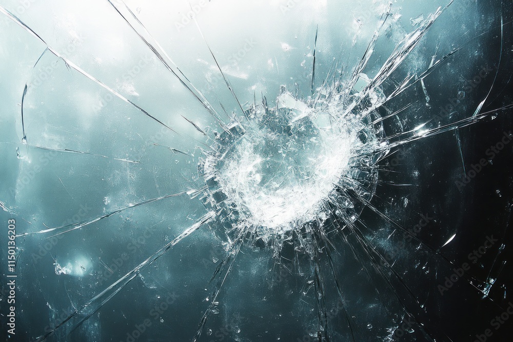 Aufkleber intricate patterns emerge from the shattered surface, showcasing various metallic hues that enhance 