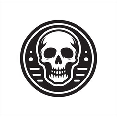 Skull icon. Symbol of poison and danger. Pirate flag attribute. Isolated vector illustration on white background.

