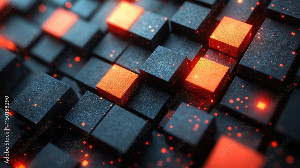 Poster abstract 3d render background with cubes modern graphic desig