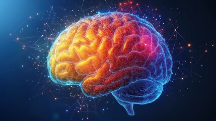 Obraz premium Glowing human brain, neural network.