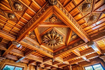 Stunning Woodwork Ceiling Designs: Eye-Level Close-Up Photography