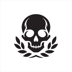 Skull icon. Symbol of poison and danger. Pirate flag attribute. Isolated vector illustration on white background.
