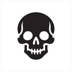 Fototapeta premium Skull icon. Symbol of poison and danger. Pirate flag attribute. Isolated vector illustration on white background. 