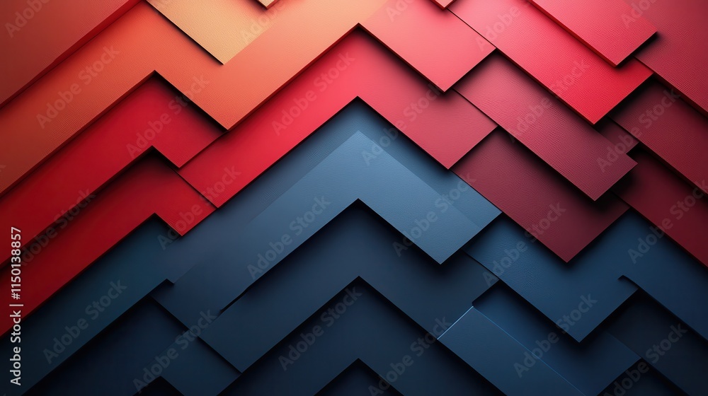 Aufkleber abstract 3d render background with zigzag shapes modern graphic desig