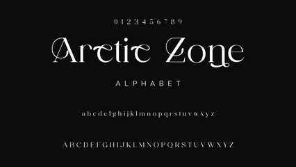 Elegant alphabet letters logo font and number. Luxury Classic Modern Serif Lettering Minimal Fashion. Typography decoration fonts for branding, wedding, logos. vector illustration