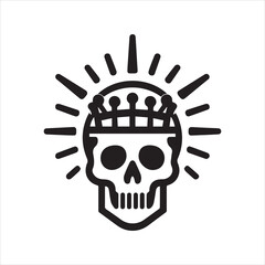 Skull icon. Symbol of poison and danger. Pirate flag attribute. Isolated vector illustration on white background.
