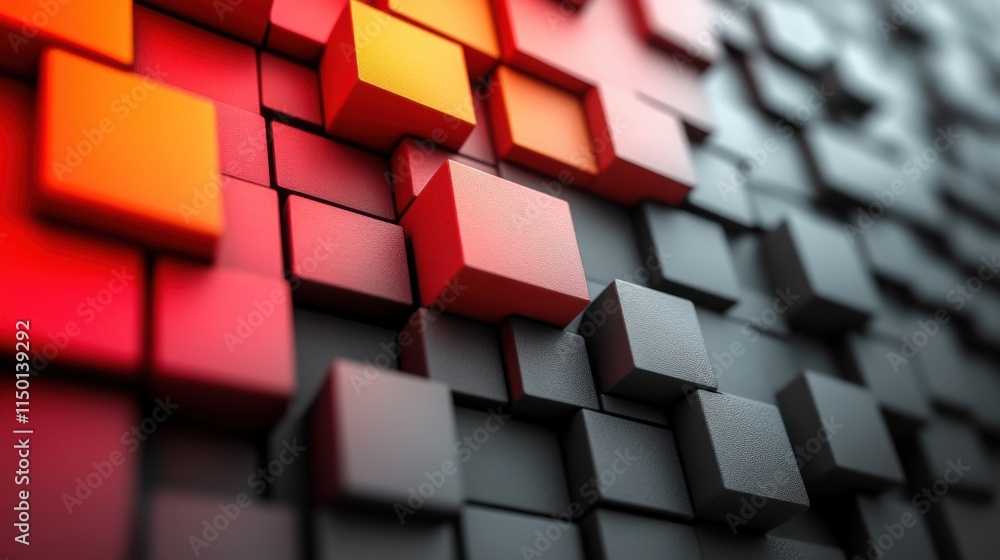 Aufkleber abstract 3d render geometric background with squares modern animation motion design seamless looped 