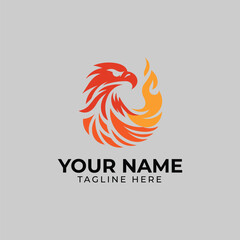  Fire Eagle Logo Design Vector