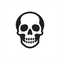 Skull icon. Symbol of poison and danger. Pirate flag attribute. Isolated vector illustration on white background.
