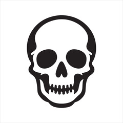Skull icon. Symbol of poison and danger. Pirate flag attribute. Isolated vector illustration on white background.
