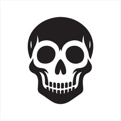 Skull icon silhouette vector illustration 