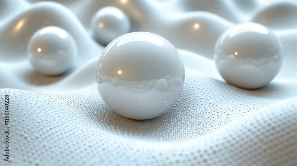 Poster abstract 3d render of a sphere on white surface modern background desig