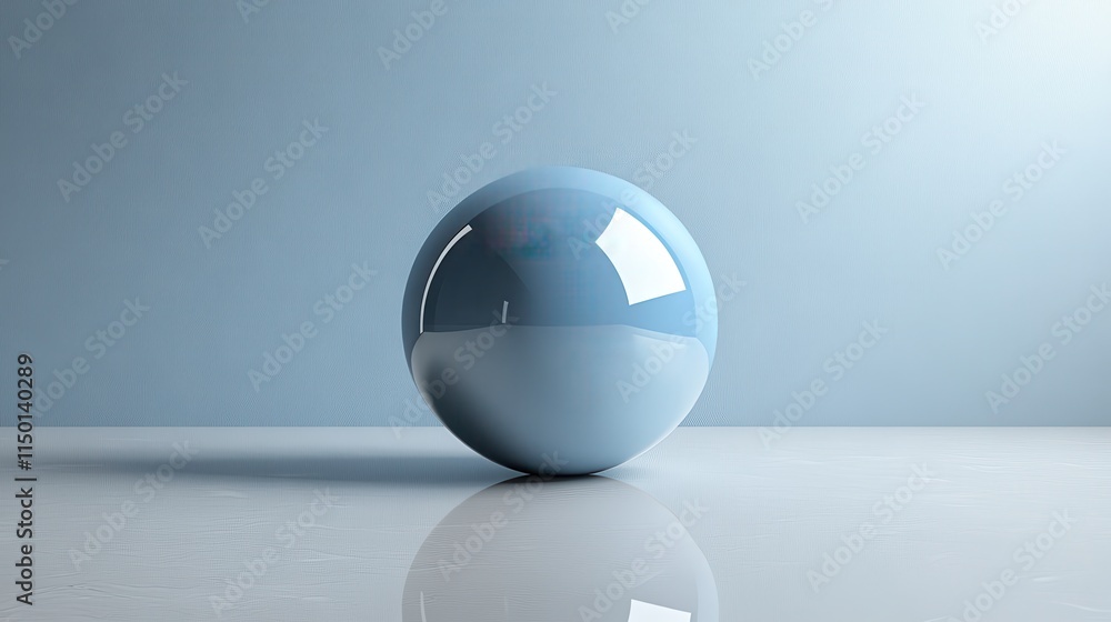 Poster abstract 3d render of a sphere on white surface modern background desig