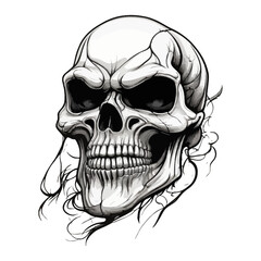 Skull skeleton vector design in different styles with solid background