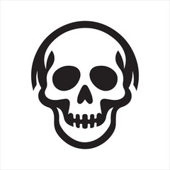 Skull icon silhouette vector illustration 