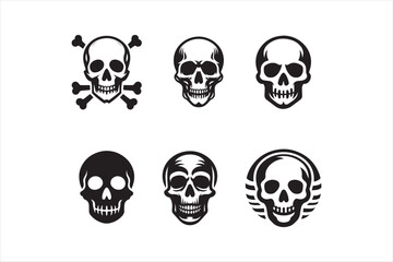 Skull icon silhouette vector illustration 