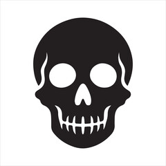 Skull icon silhouette vector illustration 