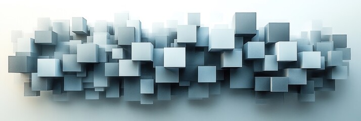Rectangles shift from light gray to deep charcoal, creating an engaging abstract pattern with depth and texture