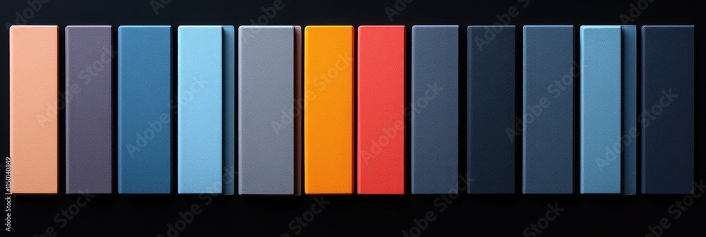 Poster softly blended rectangles showcase a gradient from light gray to dark charcoal, forming an appealing