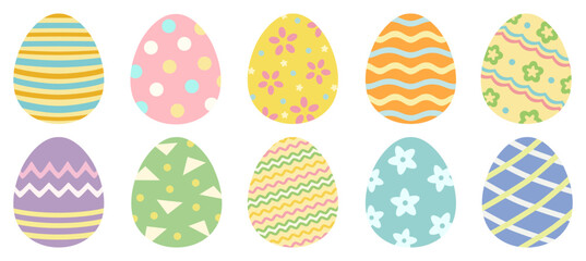 カラフルなイースターエッグ ベクター素材