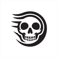Skull icon silhouette vector illustration 