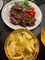 lamb chops with vegetables