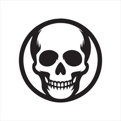 Skull icon silhouette vector illustration 