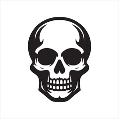 Skull icon silhouette vector illustration 