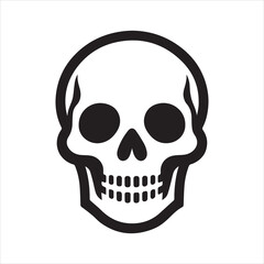 Skull icon silhouette vector illustration 