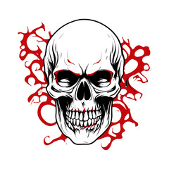 Skull skeleton vector design in different styles with solid background