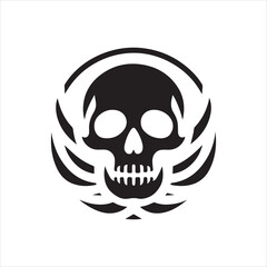 Skull icon silhouette vector illustration 
